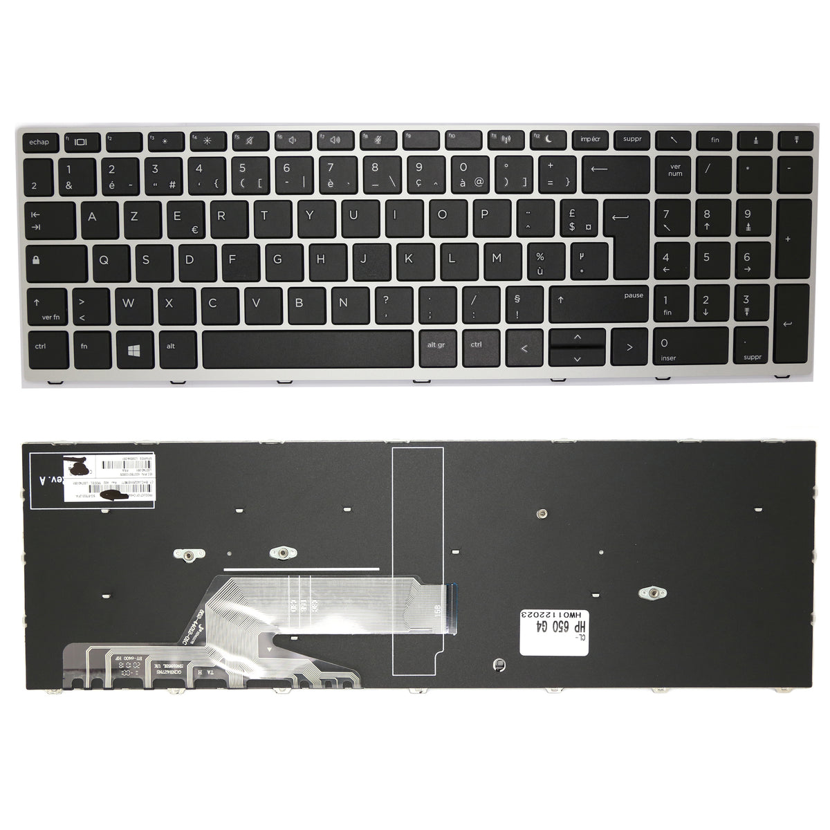 CLAVIER FRANÇAIS AZERTY POUR PC PORTABLE HP PROBOOK 650 G4 / 650 G5 / 655 G4 / 655 G5