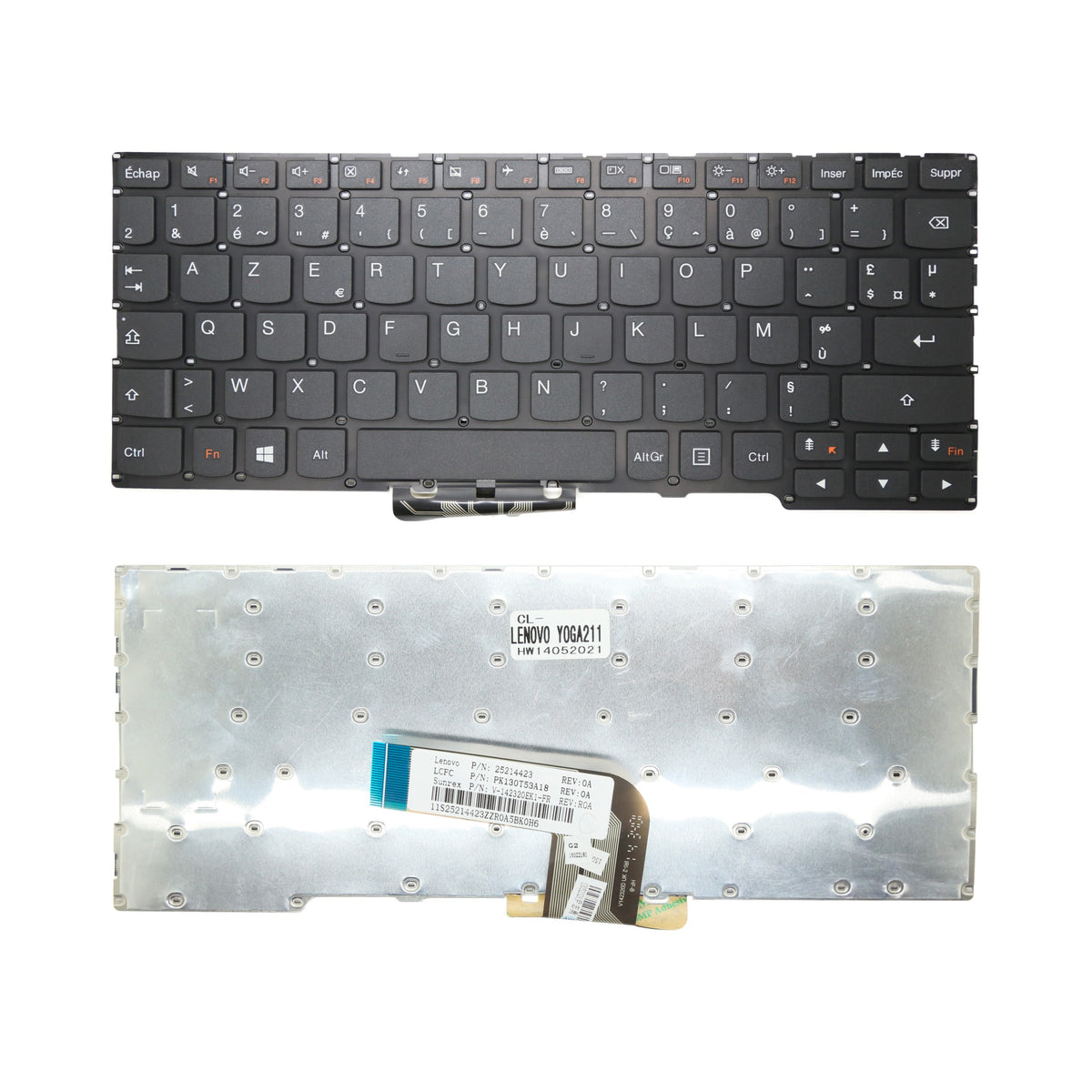 CLAVIER FRANÇAIS AZERTY POUR PC PORTABLE LENOVO YOGA 2 11 - 25214423 / PK130T53A18 / V-142320EK-1