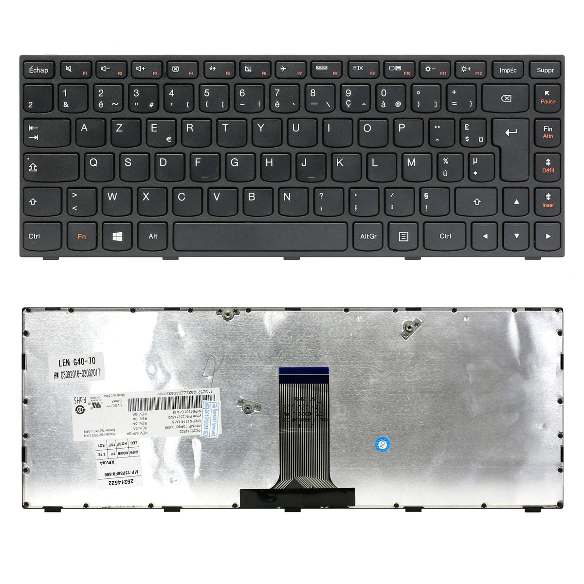 CLAVIER FRANÇAIS AZERTY POUR PC PORTABLE LENOVO G40-30 / G40-45 / G40-70 / G40-70M / G40-80