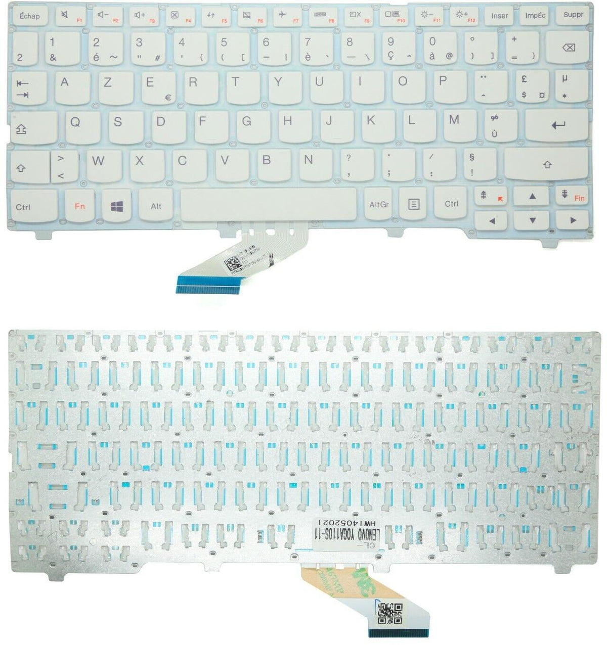 CLAVIER FRANÇAIS AZERTY POUR PC PORTABLE LENOVO IDEAPAD 110S-11IBR 80WG / 5N20M5366