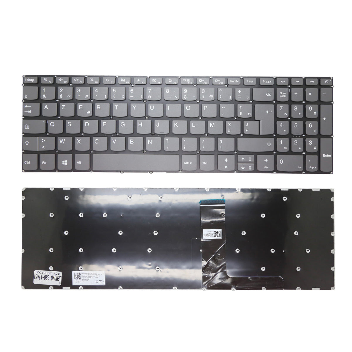 CLAVIER FRANÇAIS AZERTY POUR PC PORTABLE LENOVO IDEAPAD 330-17AST / 330-17ICH / 330-17IKB - PK1314F3A18 / PC5CP-FR / SG-86400-2FA / SN20M63157-1
