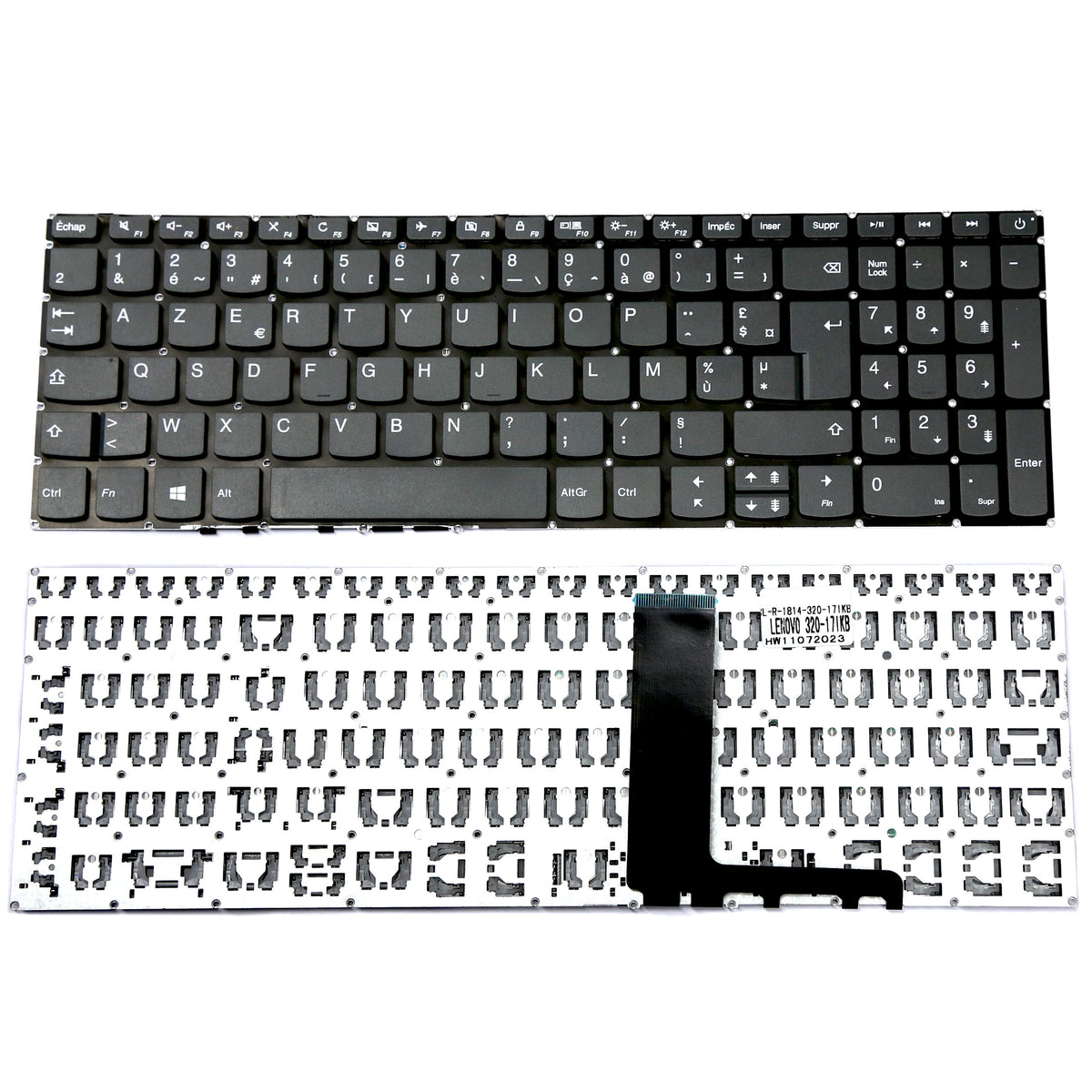 CLAVIER FRANÇAIS AZERTY POUR PC PORTABLE LENOVO IDEAPAD 320-15IKB / 320-15ISK / 320-17IKB / 320-15AST / 320-15IAP / V145-15AST / V140-15IW / V320-17IKB / 320-17IKB / 320-17ISK