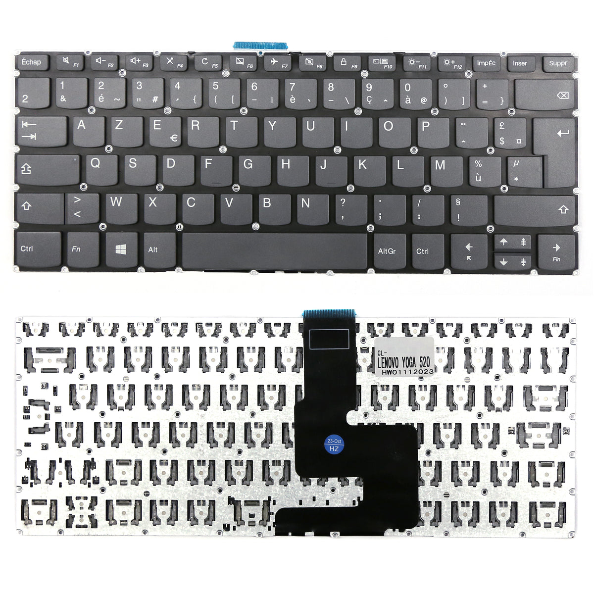 CLAVIER FRANÇAIS AZERTY POUR PC PORTABLE LENOVO YOGA 520-14IKB 80X8 80YM 81C8-1