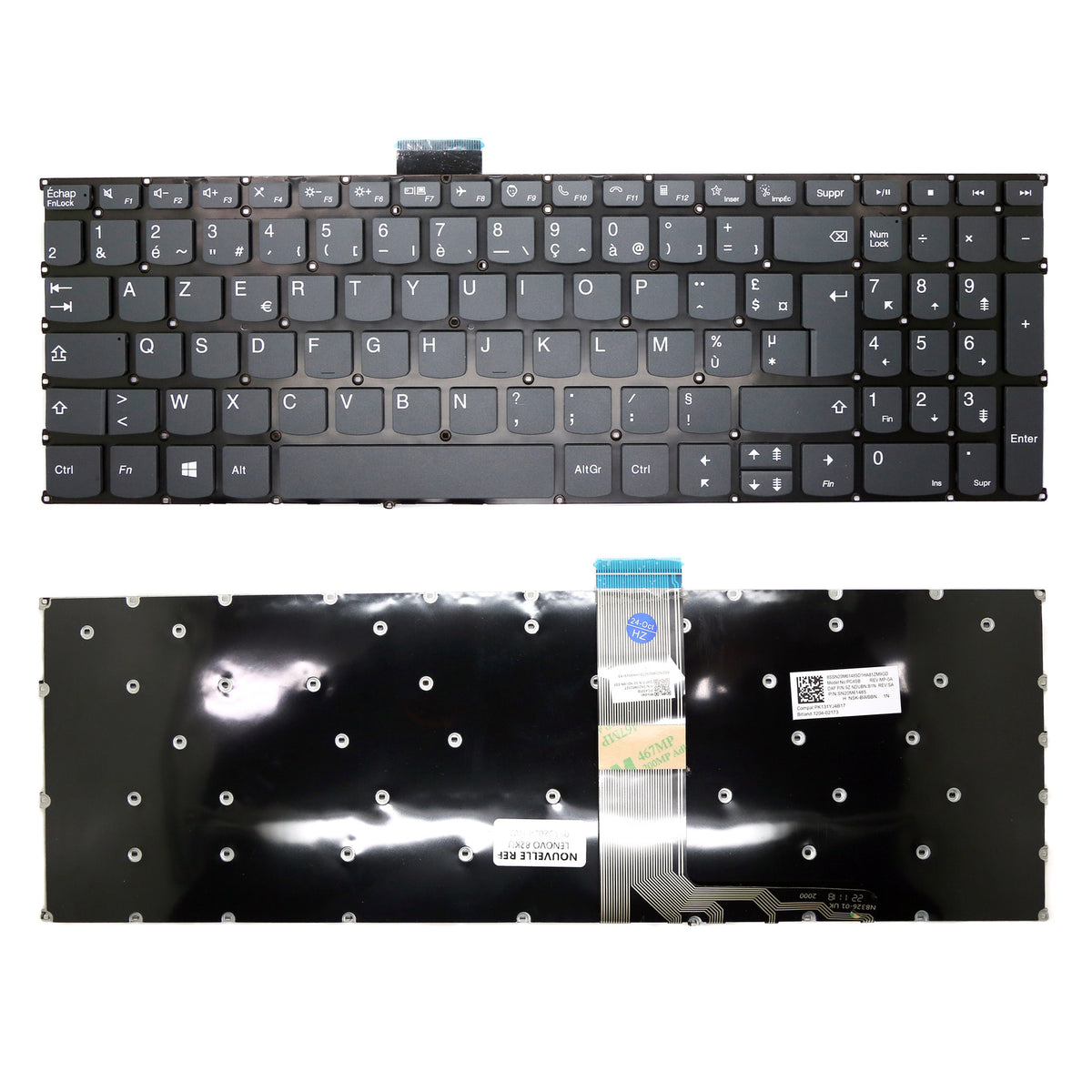 CLAVIER FRANÇAIS AZERTY POUR PC PORTABLE LENOVO IDEAPAD 3-15ABA7 / 3-15ADA6 / 3-15ALC6