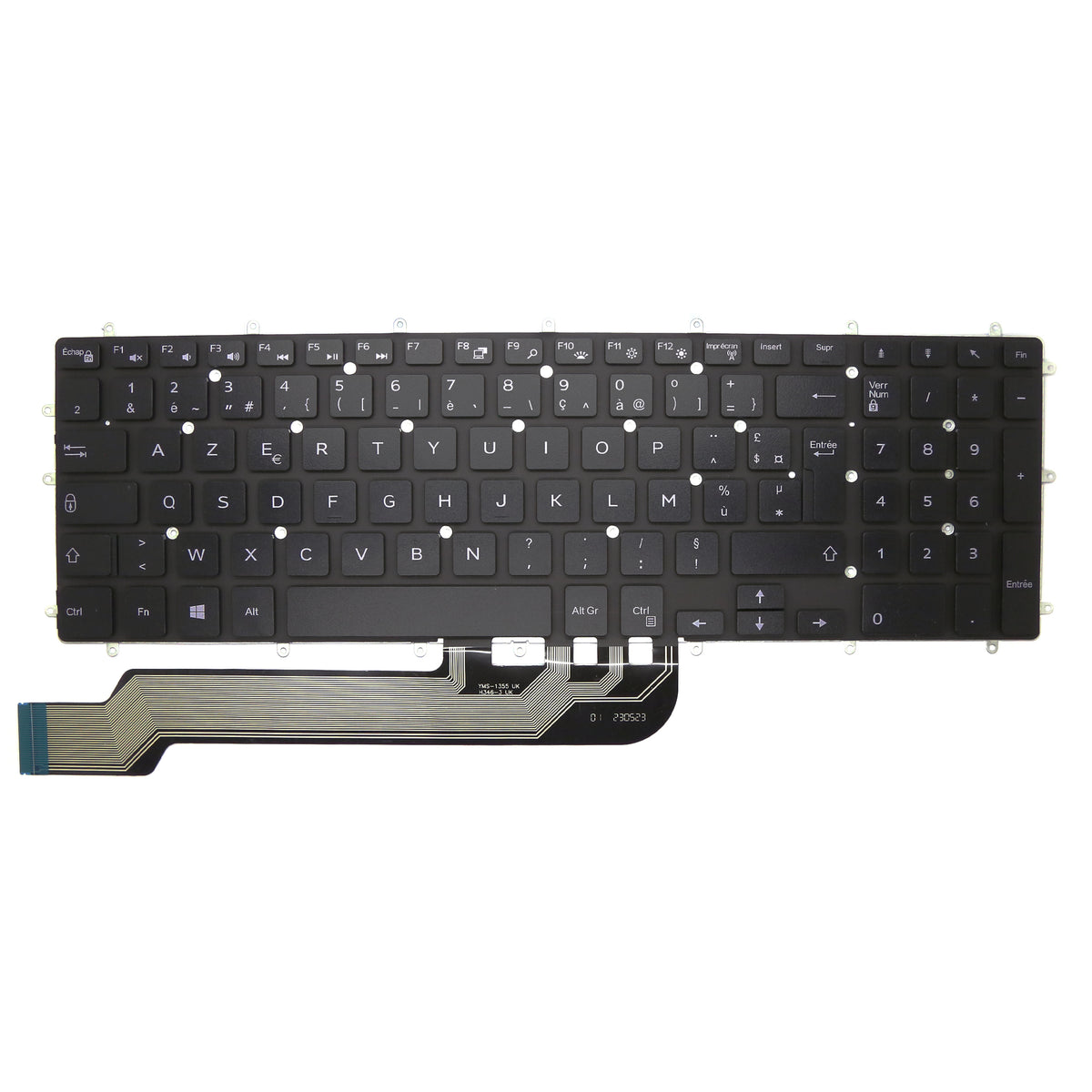 CLAVIER FRANÇAIS AZERTY POUR PC PORTABLE DELL INSPIRON 15 3580 / 3581 / 3582 / 3583 / 3584 / 3585