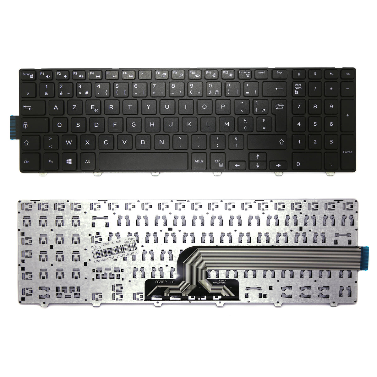 CLAVIER FRANÇAIS AZERTY POUR PC PORTABLE DELL INSPIRON 15 5542 / 15 5543 / 15 5547 / 15 3000 / 15 3542-1
