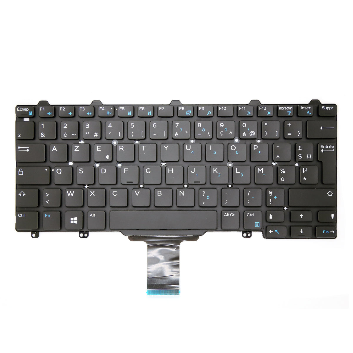 CLAVIER FRANÇAIS AZERTY POUR PC PORTABLE DELL LATITUDE 12 5000 / E5250 / E7250 / E7270 - 0P9J66 / PK1313O3A13 / SG-63200-2FA