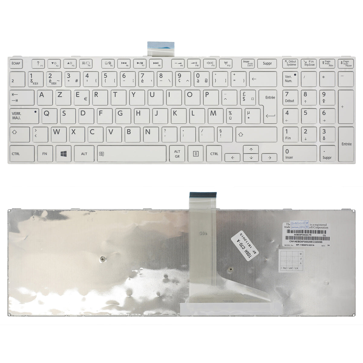 CLAVIER FRANÇAIS AZERTY POUR PC PORTABLE TOSHIBA SATELLITE C70-A / C70D-B / C70-B - NSK-TT6SQ-3