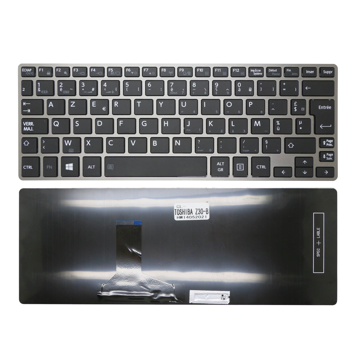 CLAVIER FRANÇAIS AZERTY POUR PC PORTABLE TOSHIBA SATELLITE Z30-B / Z30-B-100-1