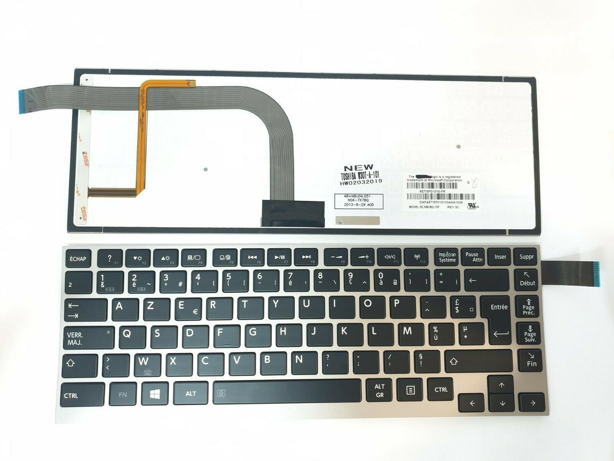 CLAVIER FRANÇAIS AZERTY POUR PC PORTABLE TOSHIBA SATELLITE W30DT-A-100 / W30T-A-100 / W30T-A-101 / W30T-A + rétro