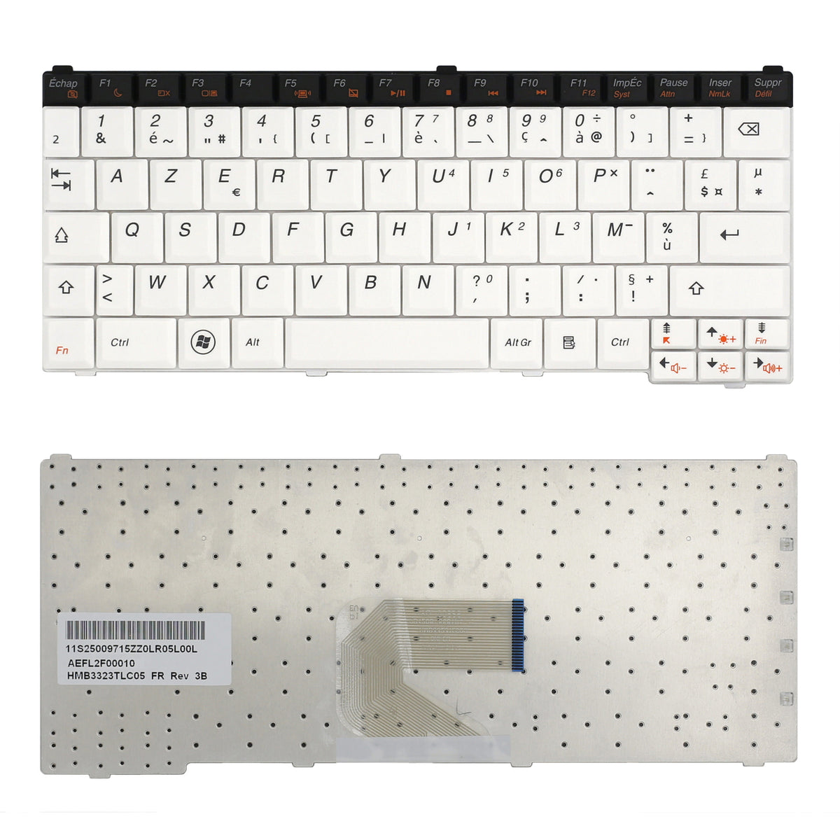 CLAVIER FRANÇAIS AZERTY POUR PC PORTABLE LENOVO IDEAPAD S10-3T - AEFL2F00010 / HMB3323TLC05 / MP-09J66F0-6861-1