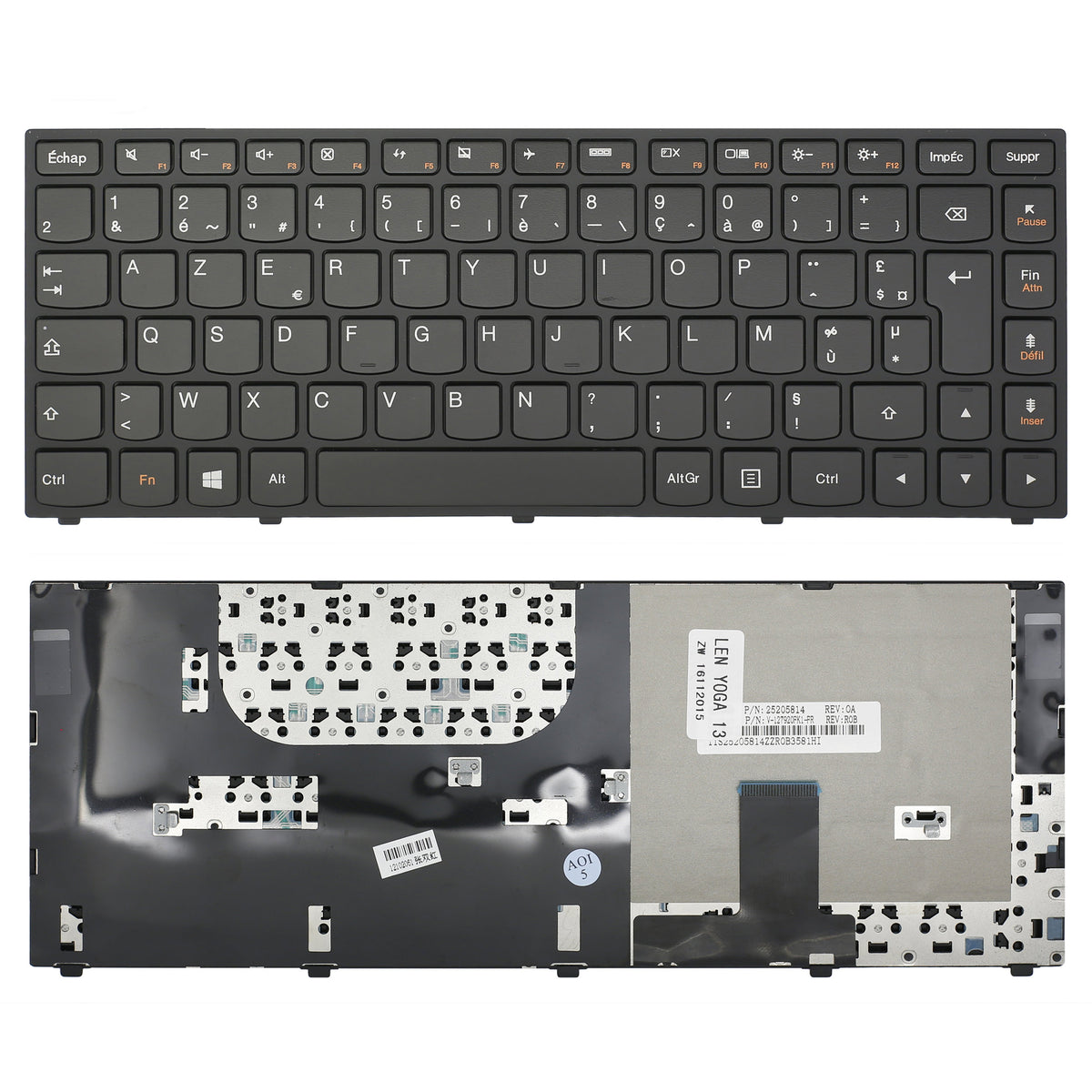 CLAVIER FRANÇAIS AZERTY POUR PC PORTABLE LENOVO IDEAPAD YOGA 13-2191