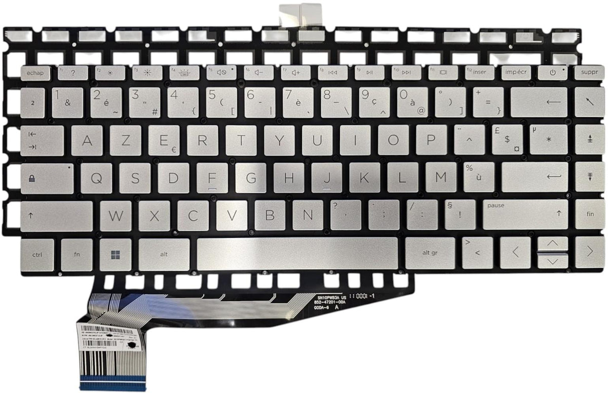 CLAVIER FRANÇAIS AZERTY POUR PC PORTABLE HP PAVILION AERO 13-BE / 13-BE0000 + rétro