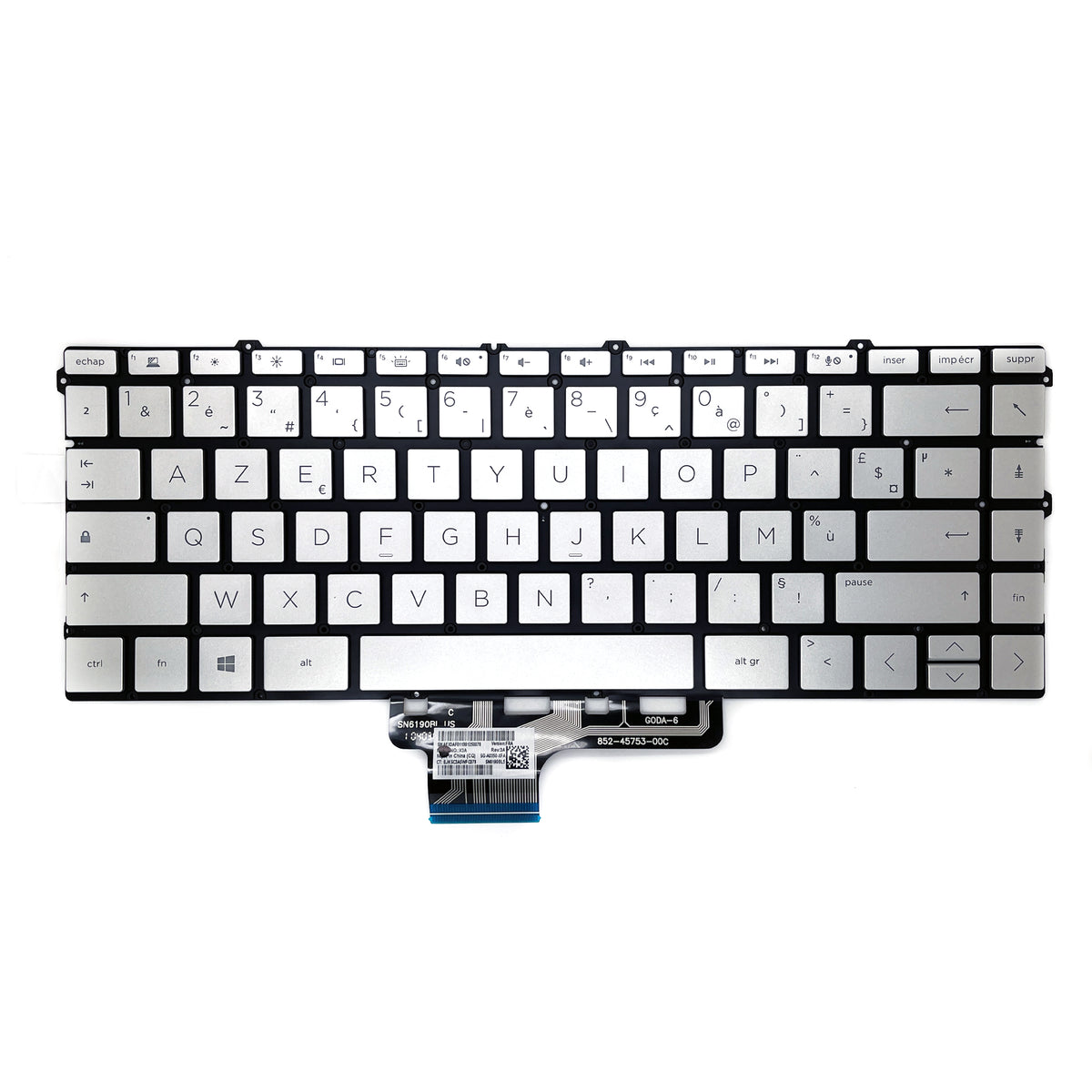 CLAVIER FRANÇAIS AZERTY POUR PC PORTABLE HP SPECTRE 13-AW / 13-AW0000 / 13-AW1000 / 13-AW2000 / 13T-AW000 + rétro-1