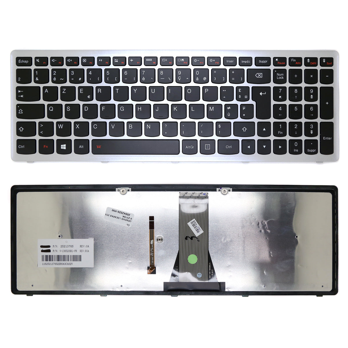 CLAVIER FRANÇAIS AZERTY POUR PC PORTABLE LENOVO IDEAPAD S500 / S510P / G500S / G505S / Z510 + rétro