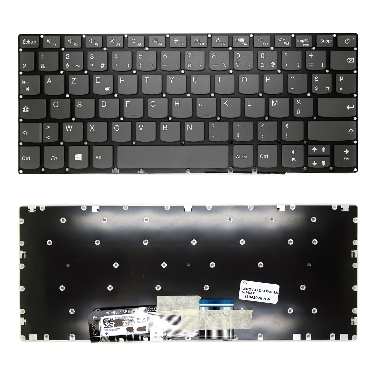 CLAVIER FRANÇAIS AZERTY POUR PC PORTABLE LENOVO IDEAPAD S130-11IGM / 120S-11IAP / 120S-11 / 130S-11IGM