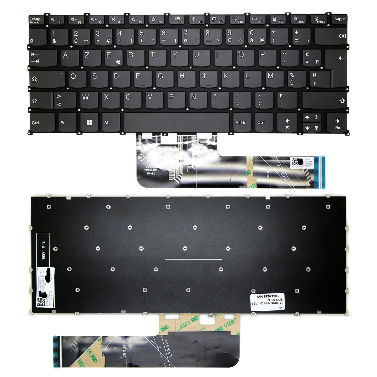 CLAVIER FRANÇAIS AZERTY POUR PC PORTABLE LENOVO XIAOXIN AIR 14 - SN20Z38068 / V192320AK4-FR / PK132XD3A18-1