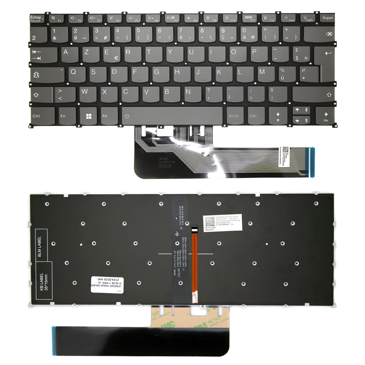 CLAVIER FRANÇAIS AZERTY POUR PC PORTABLE LENOVO XIAOXIN AIR 14 - SN20Z38068 / V192320AK4-FR / PK132XD3A18