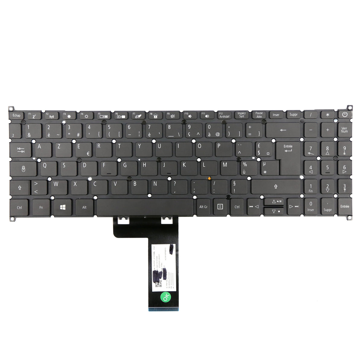 CLAVIER FRANÇAIS AZERTY POUR PC PORTABLE ACER ASPIRE A515-54 / A515-54G / A515-55G / A515-55T NKI151310M