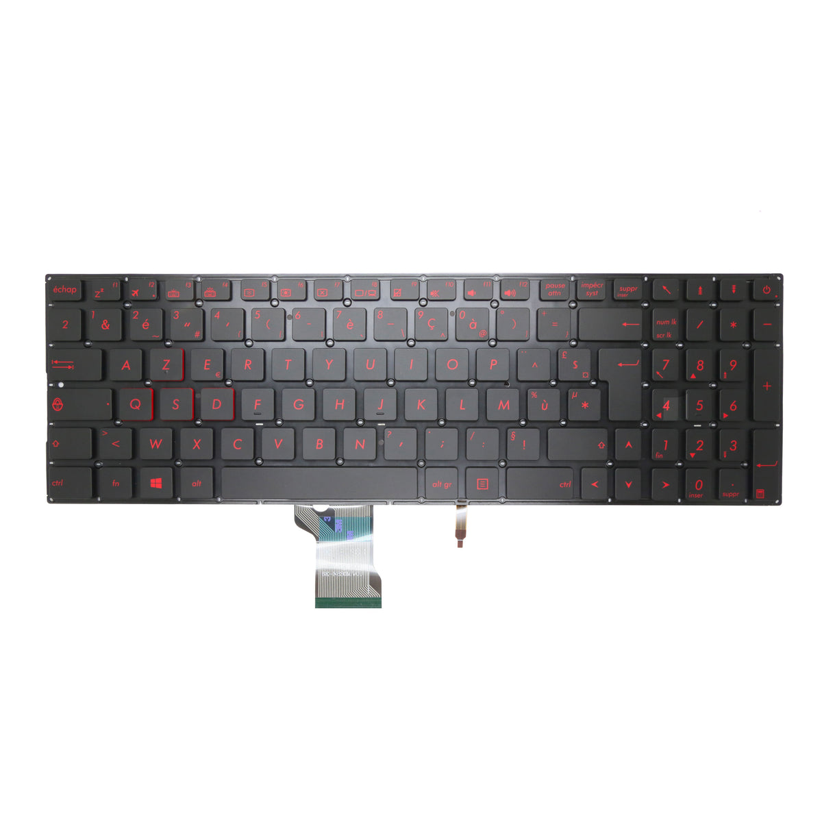 CLAVIER FRANÇAIS AZERTY POUR PC PORTABLE ASUS ROG STRIX GL702V / GL702VM / GL702VMK / GL702VS / GL702VSK / GL702VT + rétro-1
