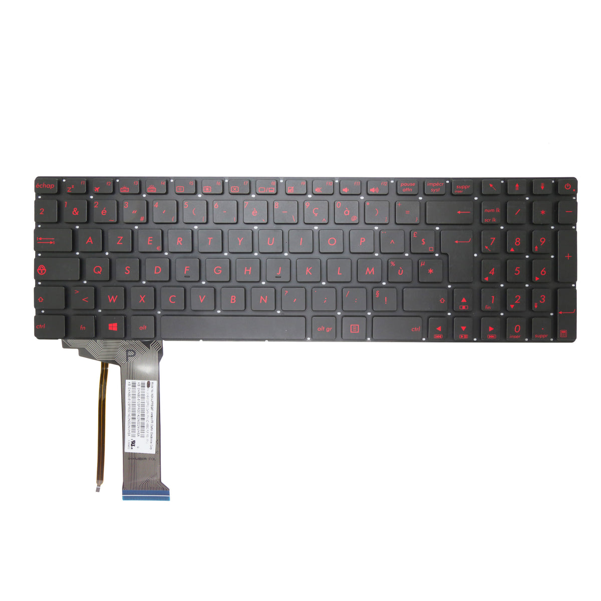 CLAVIER FRANÇAIS AZERTY POUR PC PORTABLE ASUS ROG G551 / G551J / G551JK / G551JM / G551JW / G551JX + rétro