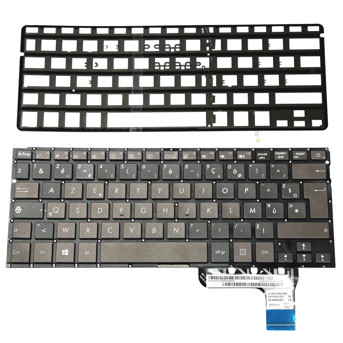 CLAVIER FRANÇAIS AZERTY POUR PC PORTABLE ASUS UX302 / UX303 - 0KNB0-3630CB00 + rétro