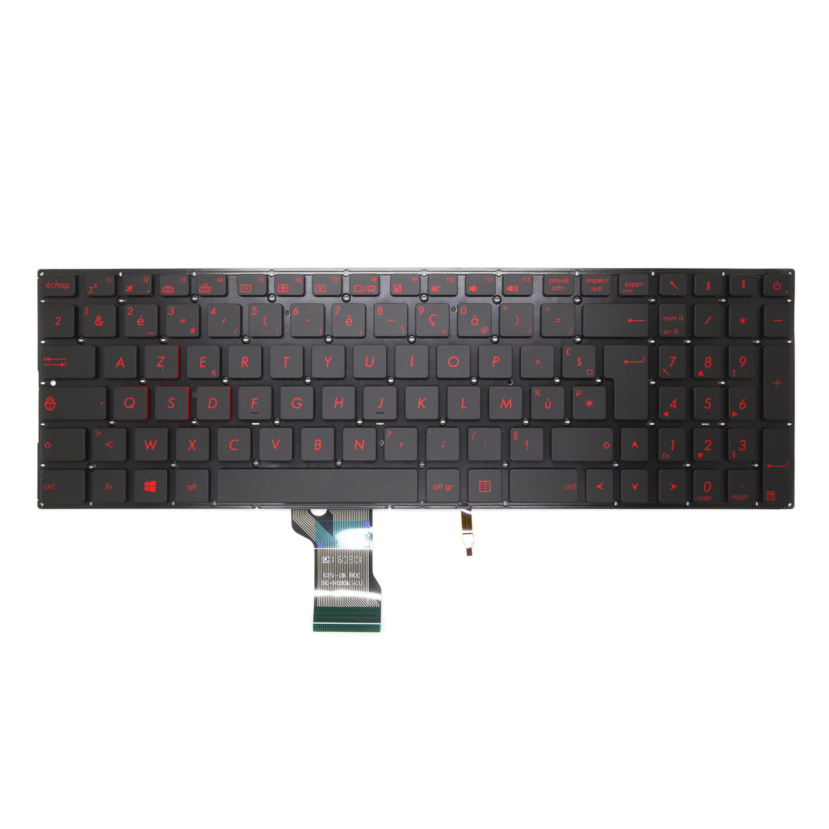 CLAVIER FRANÇAIS AZERTY POUR PC PORTABLE ASUS ROG Strix G702V / G702VM / G702VMK / G702VS / G702VSK / G702VT + rétro-1