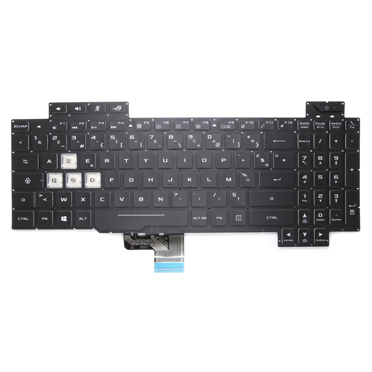 CLAVIER FRANÇAIS AZERTY POUR PC PORTABLE ASUS ROG STRIX SCAR II GL704G / GL704GM / GL704GV / GL704GW + rétro-1