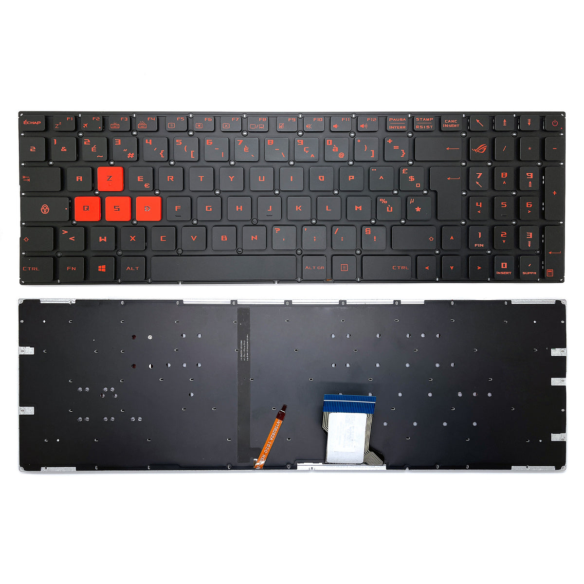 CLAVIER FRANÇAIS AZERTY POUR PC PORTABLE ASUS ROG STRIX GL502 / GL502VM / GL502VS / GL502VT / GL502VY SERIES + rétro
