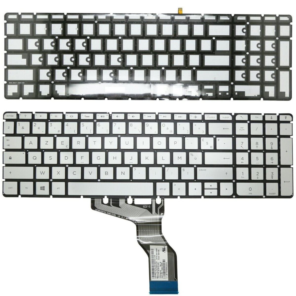 CLAVIER FRANÇAIS AZERTY POUR PC PORTABLE HP PAVILION 15-AH / 15-AK / 15-AQ / 15-AR / 15-AU / 15-AB - 843129-051-3