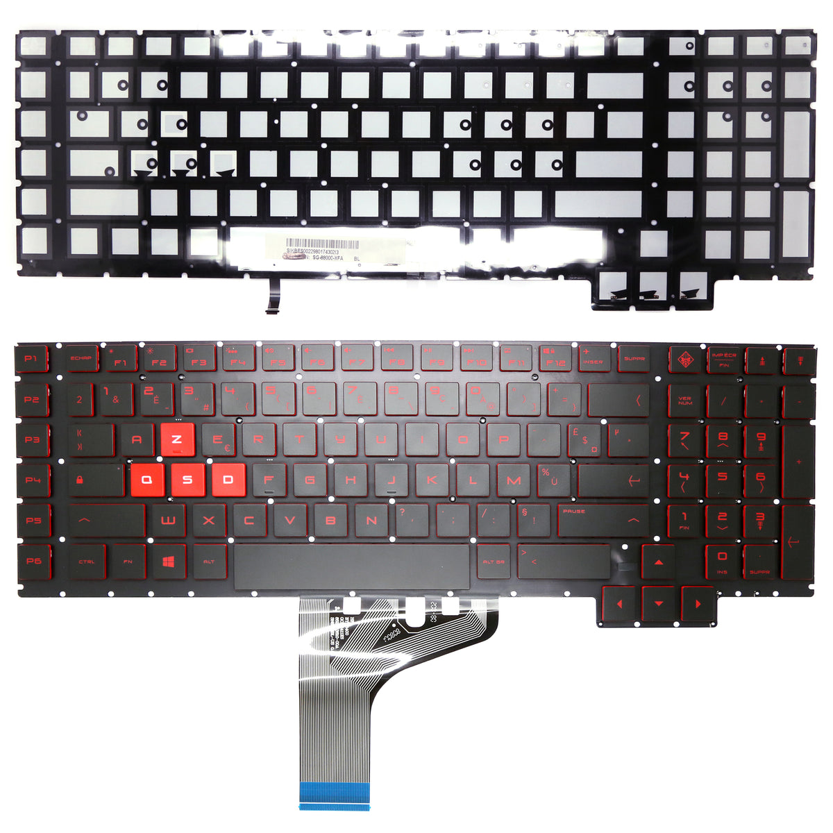 CLAVIER FRANÇAIS AZERTY POUR PC PORTABLE HP OMEN 17-AN / 17T-AN - SG-88000-XFA / SN6168BL + rétro-1