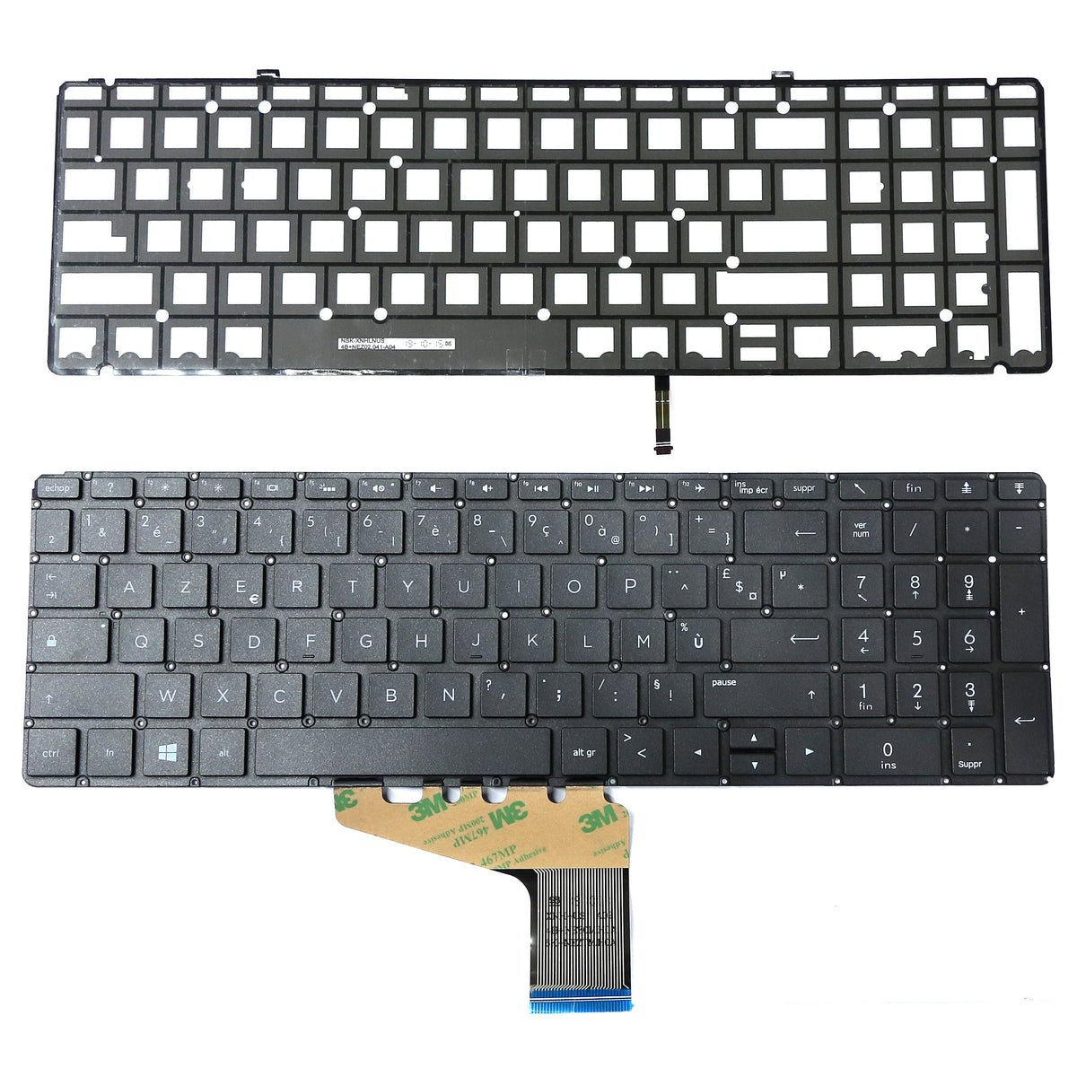 CLAVIER FRANÇAIS AZERTY POUR PC PORTABLE HP SPECTRE X360 15-CH / 15T-CH000 / 15-DF - 9Z.NEZLN.H01 + rétro-1