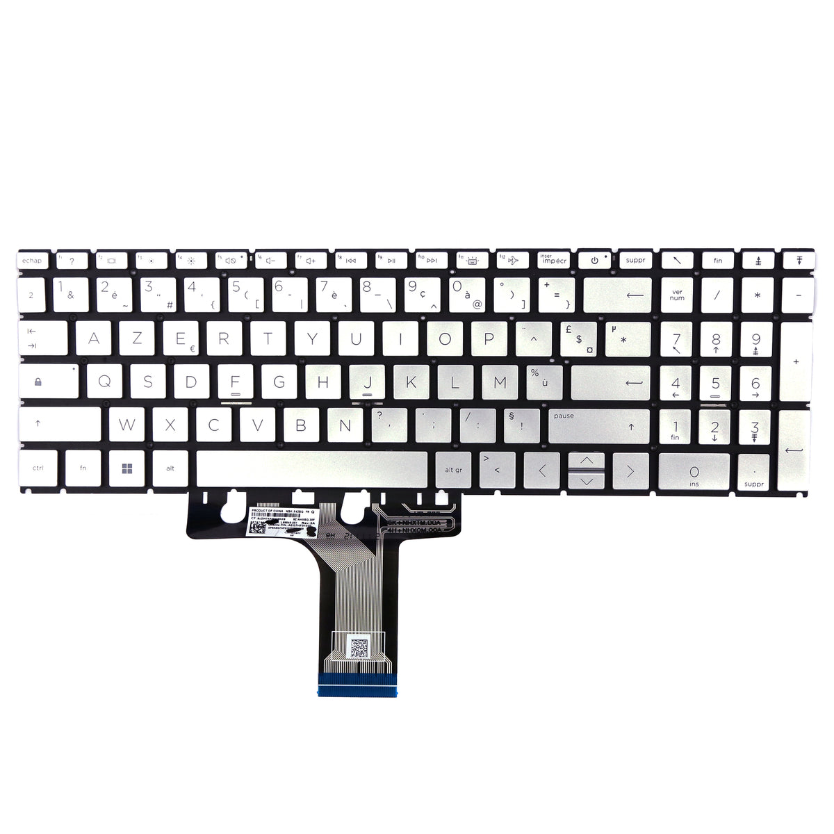 CLAVIER FRANÇAIS AZERTY POUR PC PORTABLE HP PAVILION X360 15-EG / 15-EH / 15Z-EH / 15-ER / 15S-ER + rétro