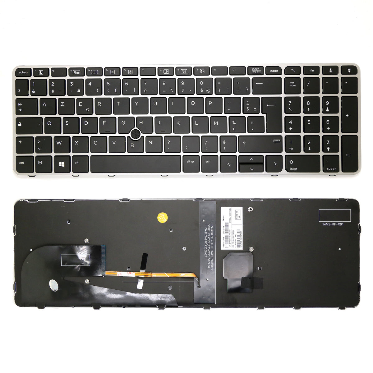 CLAVIER FRANÇAIS AZERTY POUR PC PORTABLE HP ELITEBOOK 755 G3 / 755 G4 / 850 G3 / 850 G4 + rétro-1