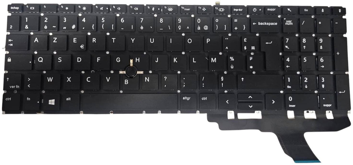 CLAVIER FRANÇAIS AZERTY POUR PC PORTABLE HP ELITEBOOK 755 G7 / 755 G8 / 850 G7 / 850 G8 / 855 G7 / 855 G8 - HP ZBOOK FIREFLY 15 G7 / G8 + rétro-1