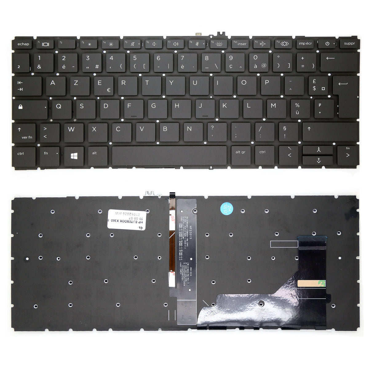 CLAVIER FRANÇAIS AZERTY POUR PC PORTABLE HP ELITEBOOK 830 G7 / 830 G8 / 835 G7 / 835 G8 + rétro-1