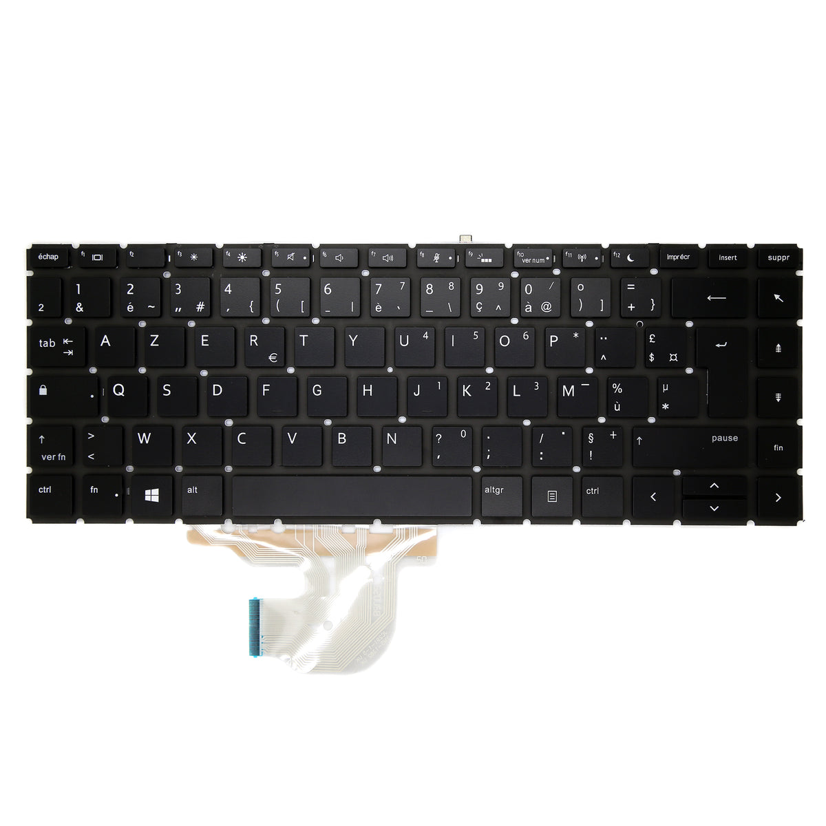 CLAVIER FRANÇAIS AZERTY POUR PC PORTABLE HP PROBOOK 440 G6 / 440 G7 / 445 G6 / 445 G7 / 445R G6 / 445R G7 + rétro