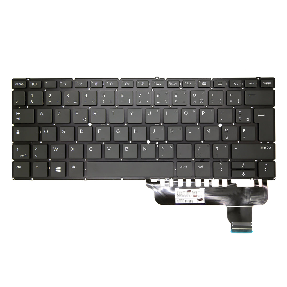 CLAVIER FRANÇAIS AZERTY POUR PC PORTABLE HP EliteBook X360 830 G5 / 830 G6 + rétro-2