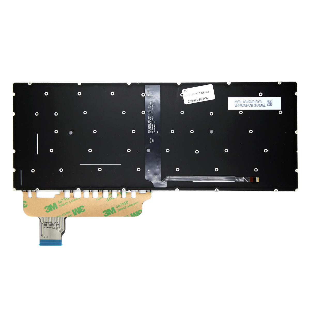 CLAVIER FRANÇAIS AZERTY POUR PC PORTABLE HP EliteBook X360 830 G5 / 830 G6 + rétro-3