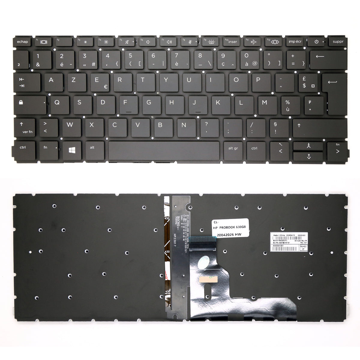 CLAVIER FRANÇAIS AZERTY POUR PC PORTABLE HP PROBOOK 430 G8 / 430 G9 + rétro-1