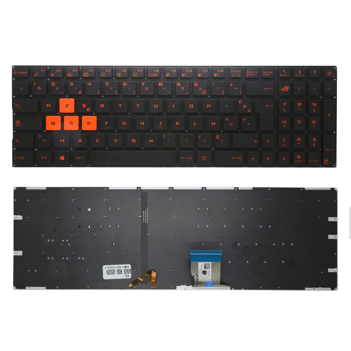 CLAVIER FRANÇAIS AZERTY POUR PC PORTABLE ASUS ROG G502V / G502VM / G502VS / G502VT / G502VY + rétro