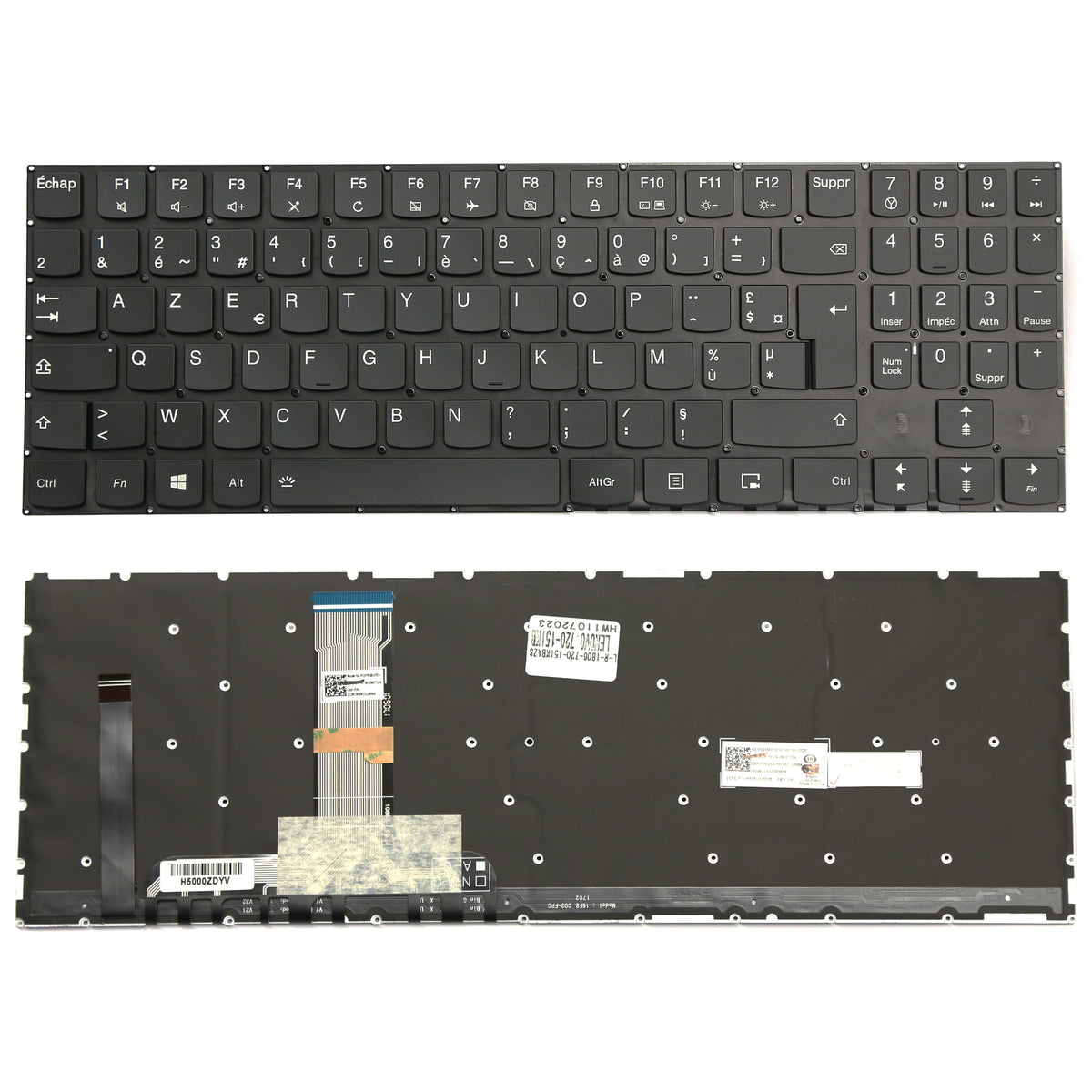 CLAVIER FRANÇAIS AZERTY POUR PC PORTABLE LENOVO LEGION Y720-15IKB - SN20M27339 / LCM16F8