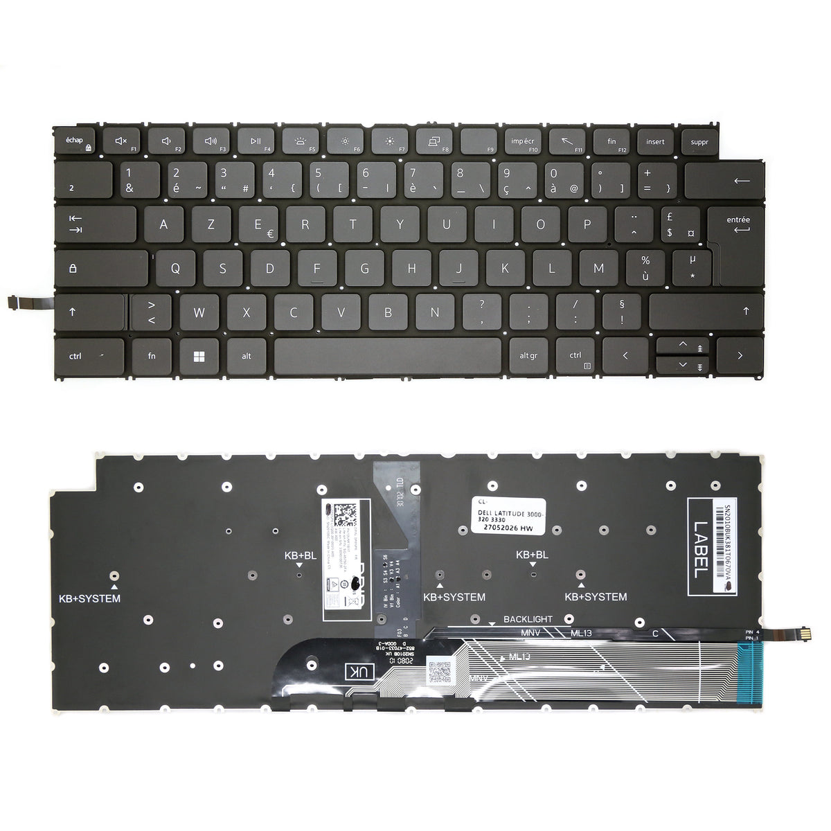 CLAVIER FRANÇAIS AZERTY POUR PC PORTABLE DELL LATITUDE 3000 - 3320 / 3330 / 3420 / 3430