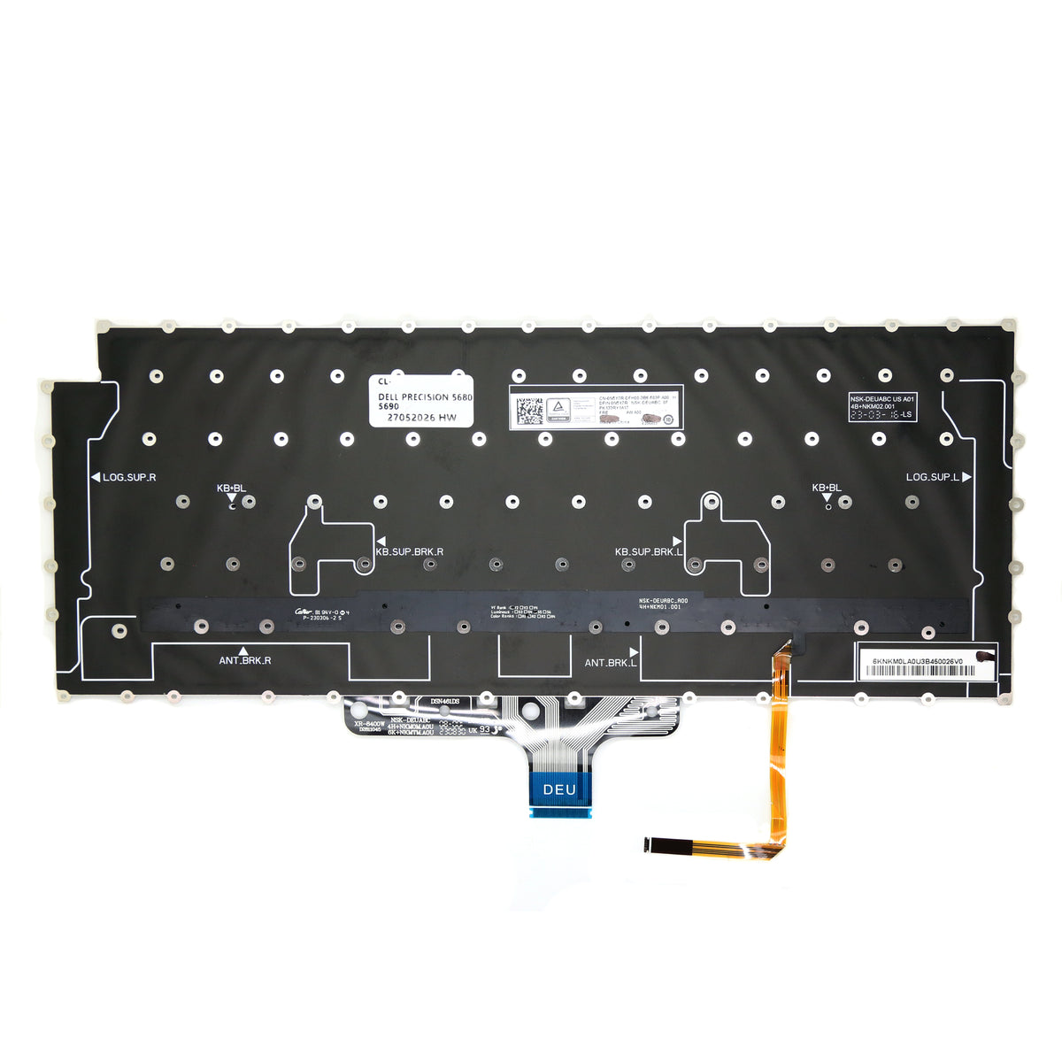 CLAVIER FRANÇAIS AZERTY POUR PC PORTABLE DELL PRECISION 5680 / 5690 / M5680 - 0N5Y7R / NSK-DEUABC / PK133RY1A17 + rétro-2