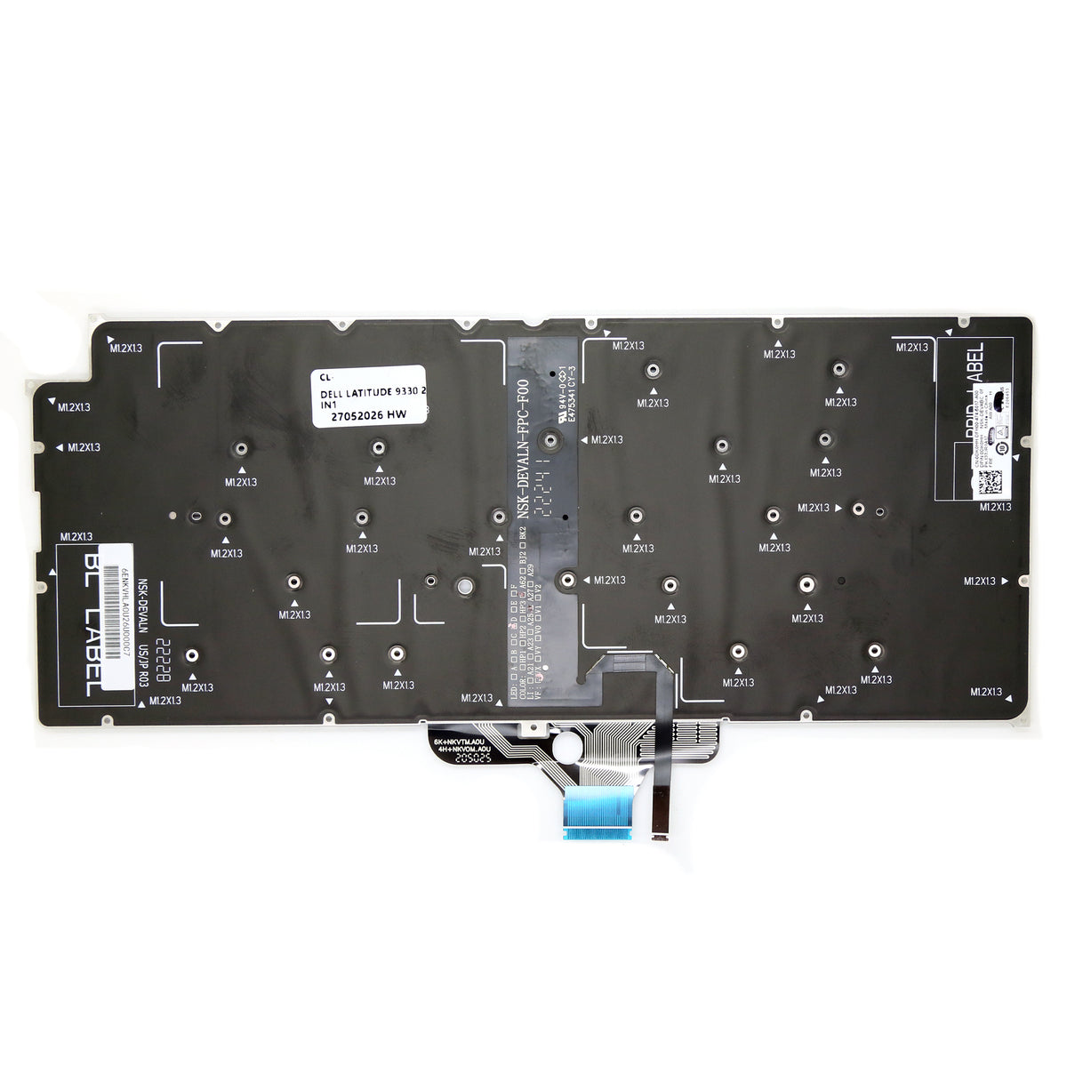CLAVIER FRANÇAIS AZERTY POUR PC PORTABLE DELL LATITUDE 9330 2-IN-1 - 0DK0HH / NSK-DEVABC / PK133JR1A17 + rétro