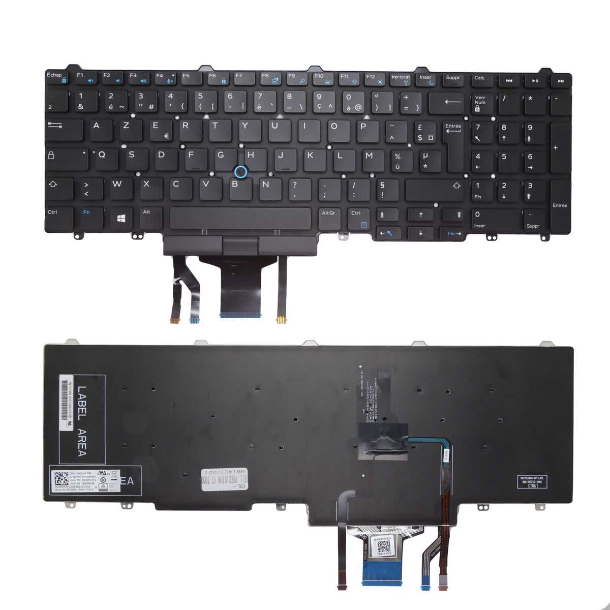 CLAVIER FRANÇAIS AZERTY POUR PC PORTABLE DELL PRECISION 17-7000 / 17-7100 / 17-7720 + rétro