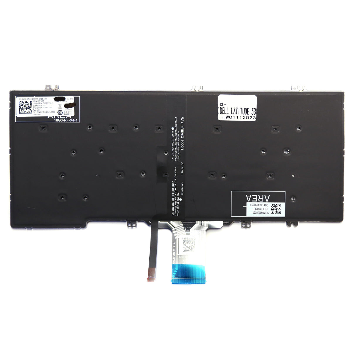 CLAVIER FRANÇAIS AZERTY POUR PC PORTABLE DELL LATITUDE 5300 / 5310 / 7300 - 102-18G36LHD01 / 0MFDCT + rétro