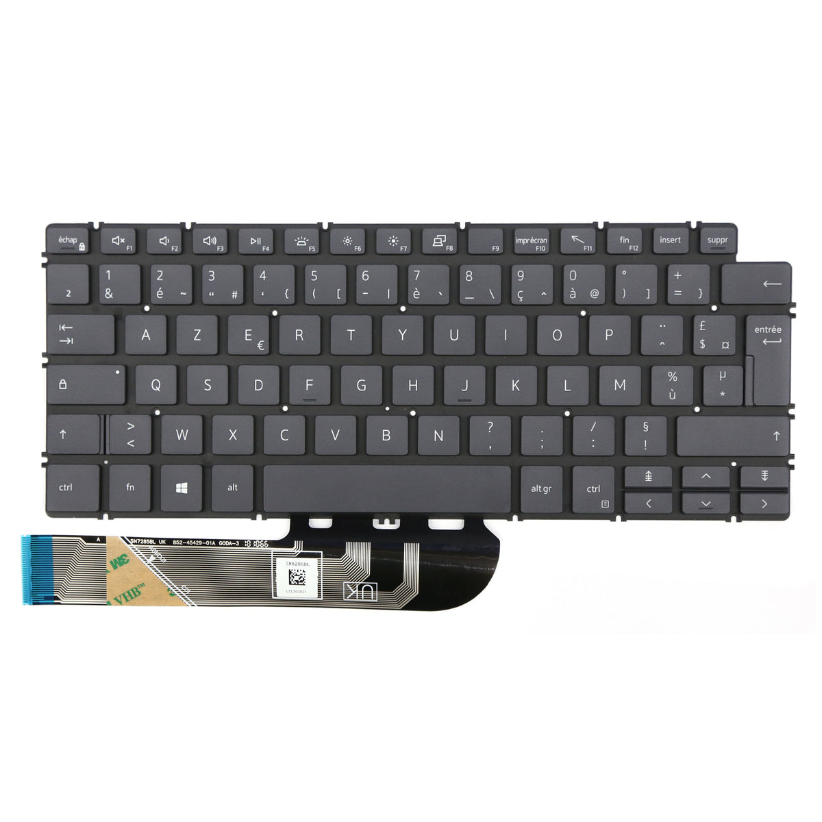 CLAVIER FRANÇAIS AZERTY POUR PC PORTABLE DELL INSPIRON 5400 / 5405 / 5406 / 7300 / 7390 / 7391 2-In-1 - 0P7F2D + rétro