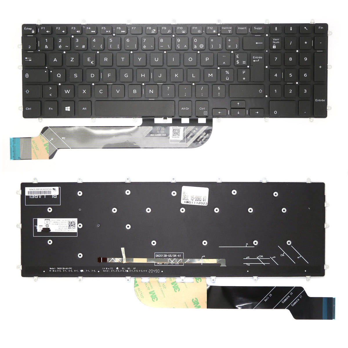 CLAVIER FRANÇAIS AZERTY POUR PC PORTABLE DELL INSPIRON 15 5565 / 5567 / 5568 / 5570 / 5575 / 5583 / 7566 / 7567