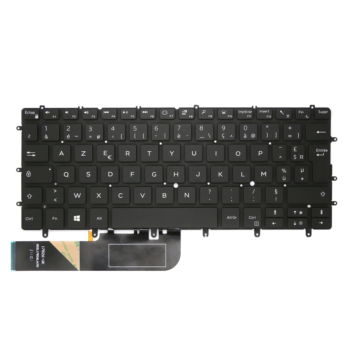 CLAVIER FRANÇAIS AZERTY POUR PC PORTABLE DELL INSPIRON 7500 / 7501 / 7506 / 7590 / 7591 / 7706 / 7791 + rétro 0TJFR5